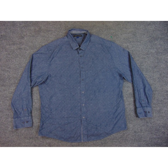 Vince Camuto Shirt Mens XL Blue Textured Button Down Long Sleeve Casual - Picture 2 of 7